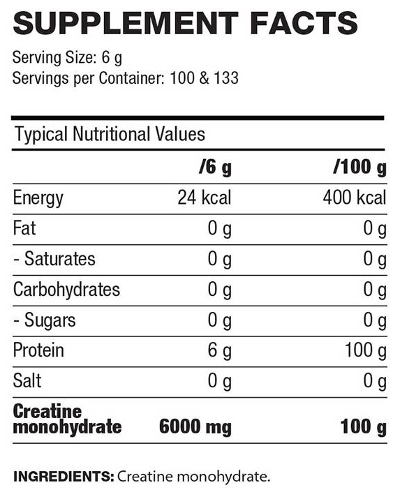 QNT Sport Nutrition Creatine Monohydrate-factsheets