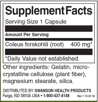 Swanson Full Spectrum Coleus Forskohlii-factsheets