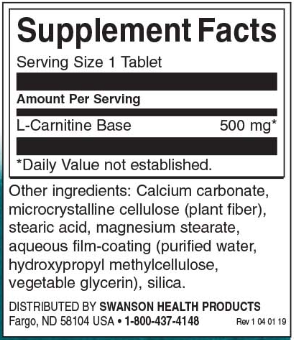 Swanson L-carnitine 100 tablets-factsheets