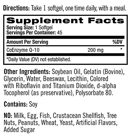 Natrol CoQ-10 200mg-factsheets