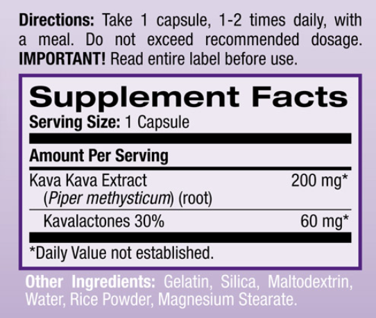 Natrol Kava Kava Extract-factsheets