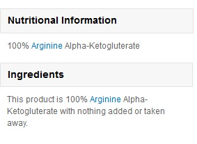 MyProtein Arginine Alpha Ketoglutarate AAKG-factsheets