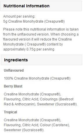 MyProtein Creapure Creatine Monohydrate-factsheets