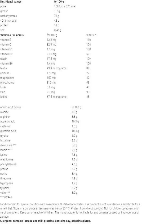 Weider Mega Mass 2000-factsheets