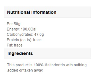 MyProtein Maltodextrin-factsheets