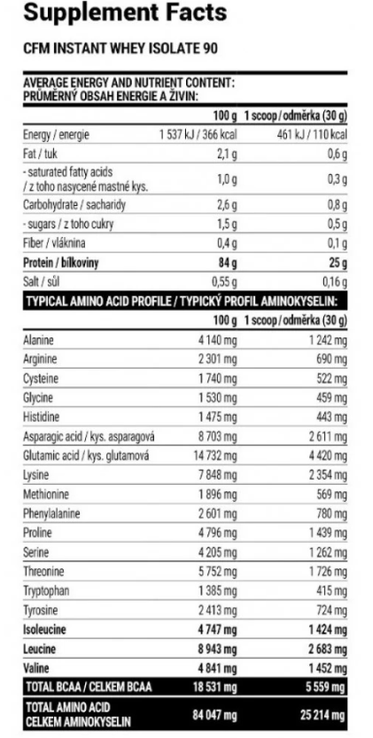 Extrifit CFM Instant Whey Isolate 90-factsheets