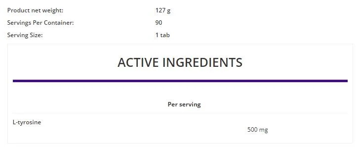 OstroVit PHARMA Tyrosine 500 mg-factsheets