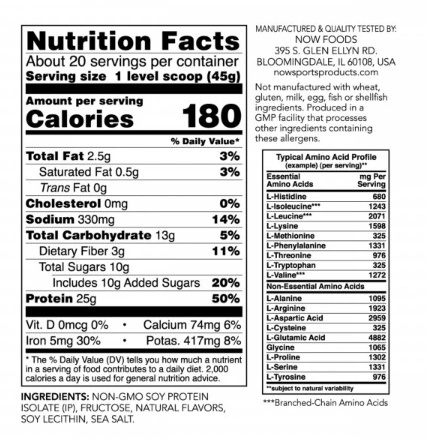 NOW Soy Protein Isolate-factsheets