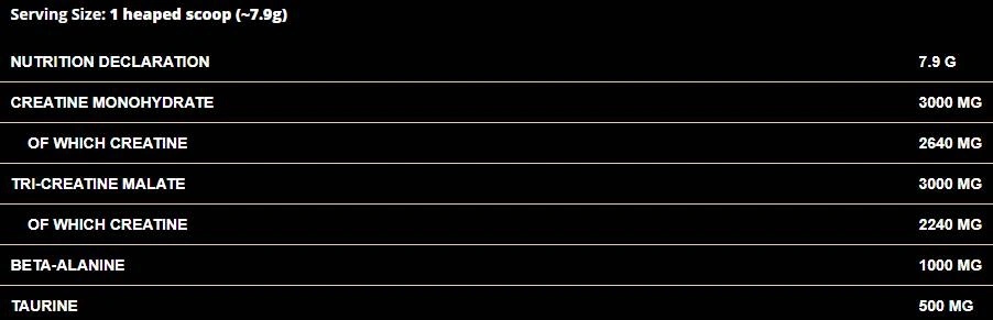Dorian Yates Nutrition The Creatine | Ultimate Creatine Complex-factsheets
