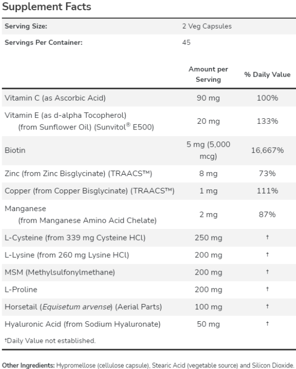 NOW Hair Skin Nails [Vegan]-factsheets