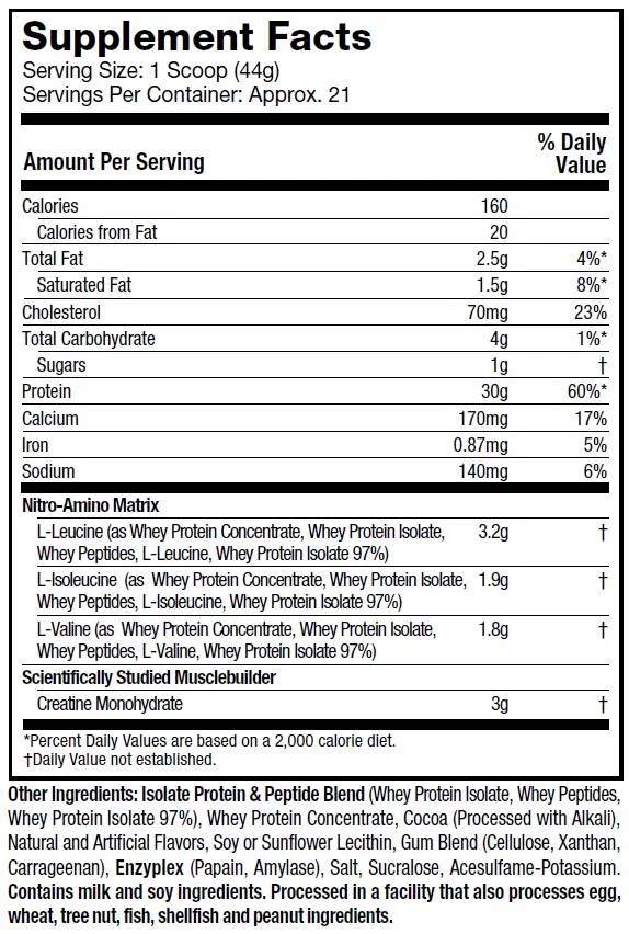 Muscletech NITRO TECH-factsheets