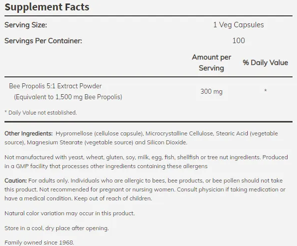 NOW Propolis 500 mg-factsheets