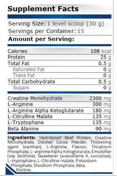 Pure Nutrition Beef Protein-factsheets