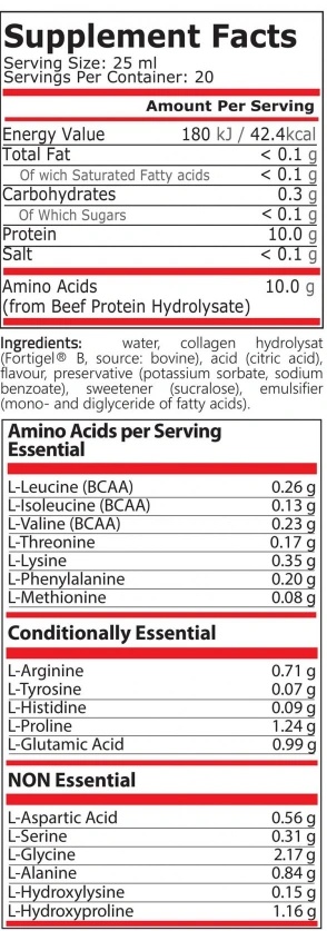 PURE NUTRITION AMINO 10.000 500ml-factsheets