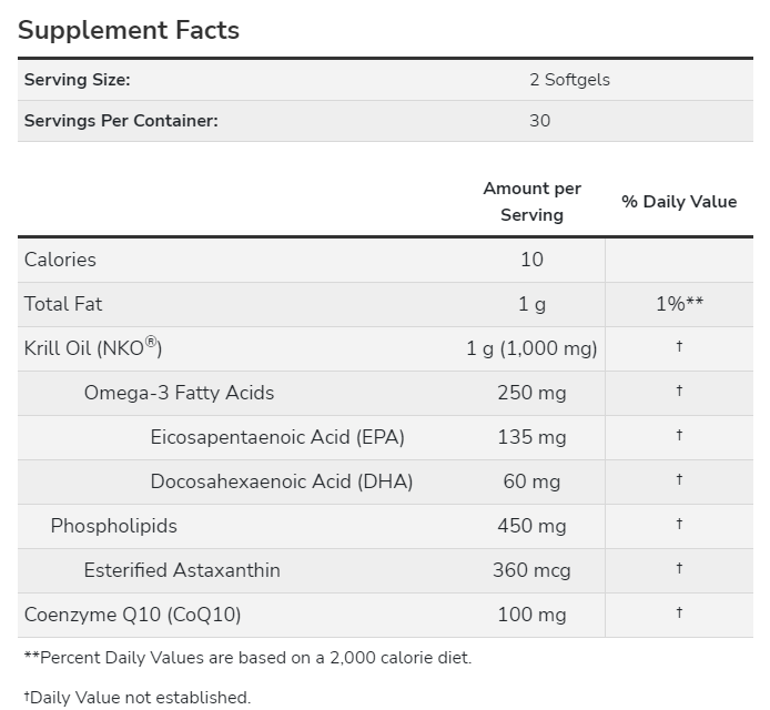 NOW Krill & CoQ10 60 Softgels-factsheets