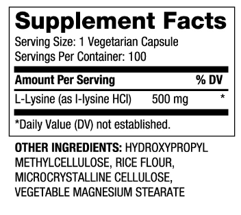 Biovea L-Lysine 500mg-factsheets