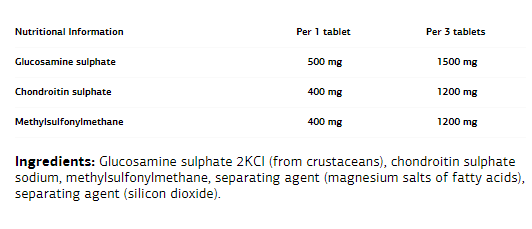 VPLaB UltraVit Glucosamine Chondroitin MSM-factsheets