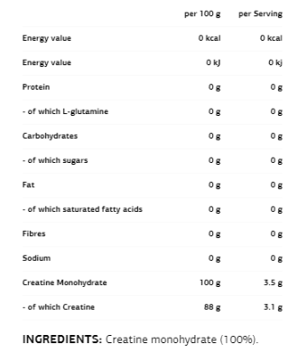 VPLaB Pure Creatine-factsheets