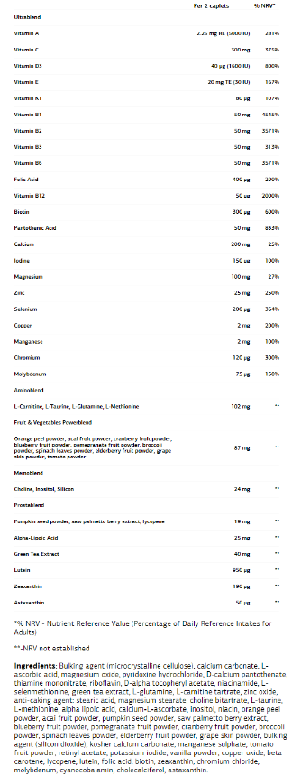 VPLaB Ultra Men`s Sport Multivitamin-factsheets