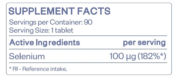 HS Labs Selenium 100 mcg-factsheets