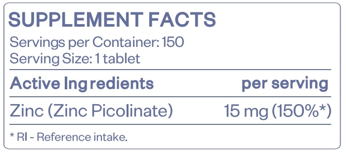 HS Labs Zinc Picolinate 15mg-factsheets