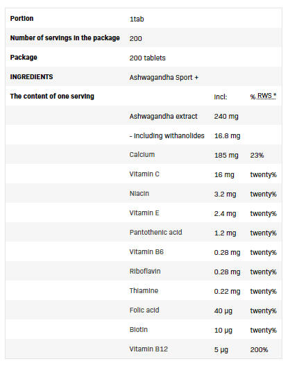 SFD Ashwagandha Sport-factsheets
