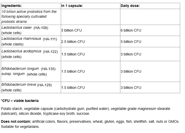 Webber Naturals Probiotic 10 Billion Active Probiotics-fisa nutrițională