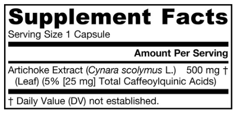 Jarrow Formulas Artichoke-factsheets