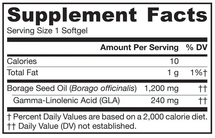 Jarrow Formulas Borage Oil 1200mg-factsheets