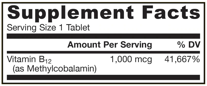 Jarrow Formulas Methyl B-12 1000 mcg-factsheets