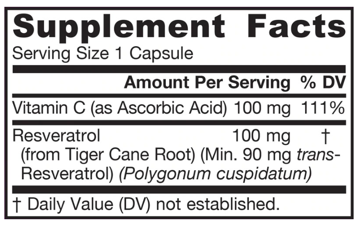 Jarrow Formulas Resveratrol 100mg-factsheets