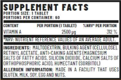 VitaCorp Vitamin A 2500 mcg-factsheets