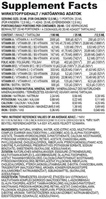 Nutriversum Multivitamin Liquid | Sugar Free-factsheets