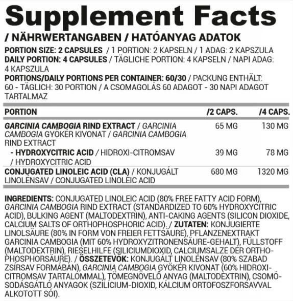 Nutriversum HCA + CLA Caps-factsheets