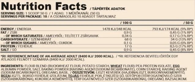 Nutriversum Pan Pizza | Protein Pizza Mixture with Oregano & Basil-factsheets