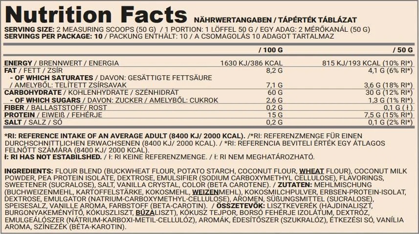 Nutriversum Pancake | Vegan Protein Pancake Mixture-factsheets