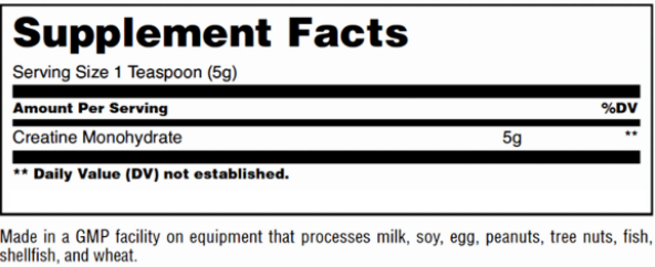 Universal Creatine Monohydrate 1000 gr / 200 servs-factsheets