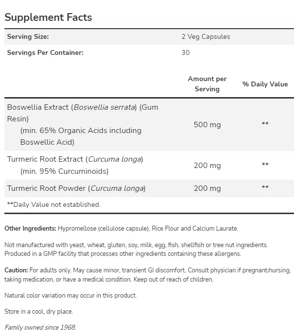 NOW Boswellia Extract-factsheets