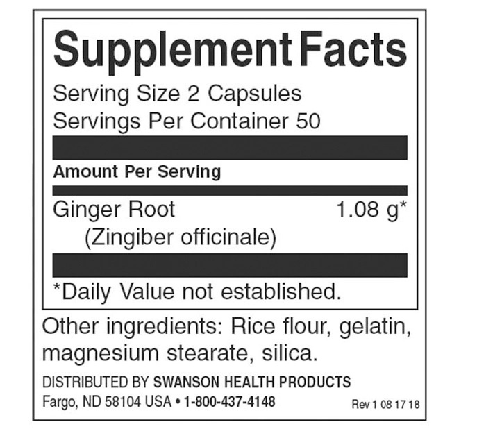 Swanson GInger Root 540mg-factsheets