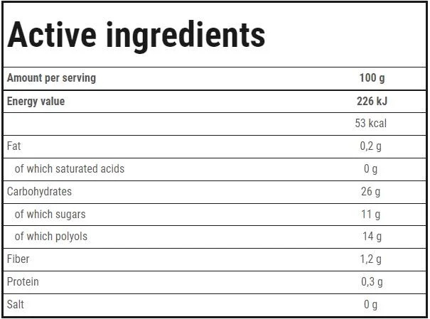 Trec Nutrition Fruits in Jelly | Apple-Cinnamon 600g-factsheets