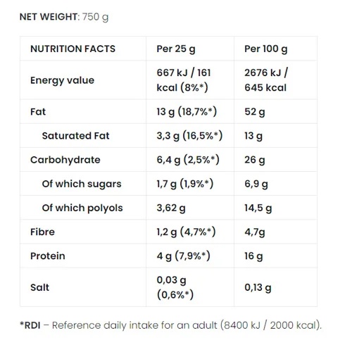 Cream Halva Crunch 750g-factsheets