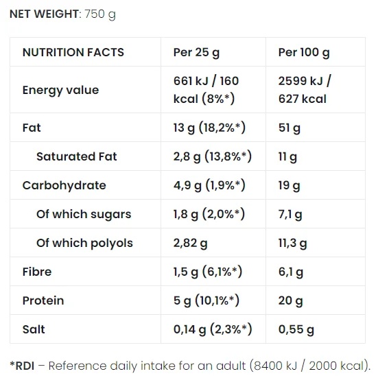 Cream Salted Caramel Crunch 750g-factsheets