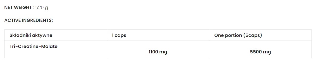 TCM Creatine 400 caps-factsheets