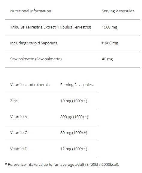 Hitec Tribulus Terrestris- 100Caps-factsheets