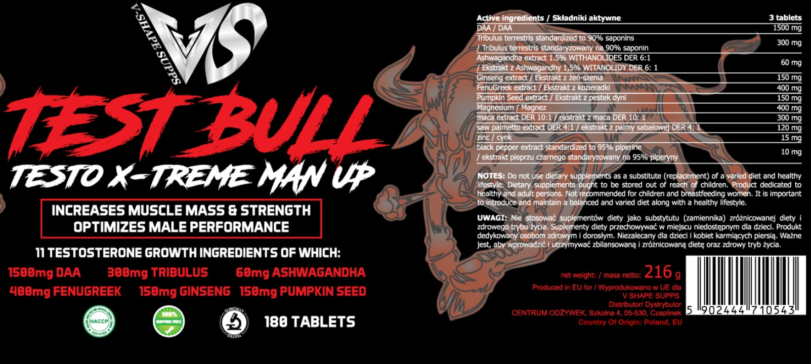 V-SHAPE SUPPS TEST BULL-factsheets