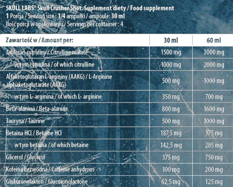 Skull Labs Skull Crusher / Pre-Workout Shot-factsheets