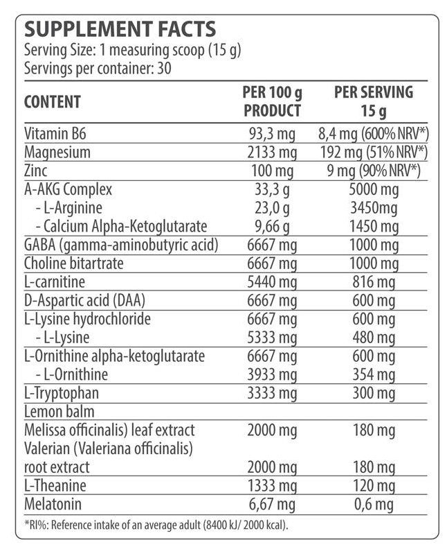 Dorian Yates Nutrition Sleep & Relax | GH Booster-factsheets