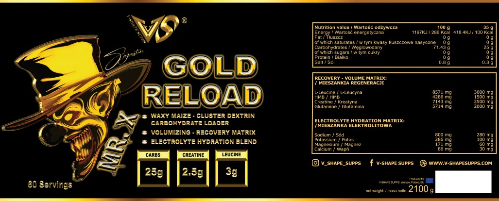 V-SHAPE SUPPS MR X GOLD RELOAD-factsheets