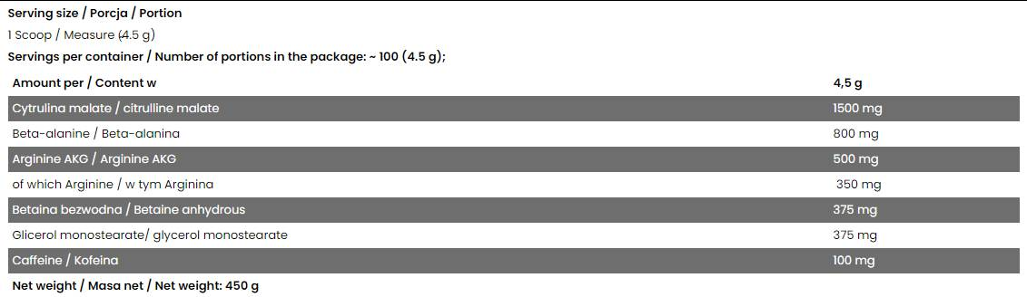 FA Nutrition ICE Pump / Evercool Pre-Workout-factsheets