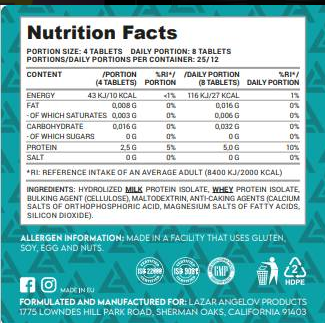 Lazar Angelov Nutrition LA Amino Rock | Whey Amino 625 mg-factsheets